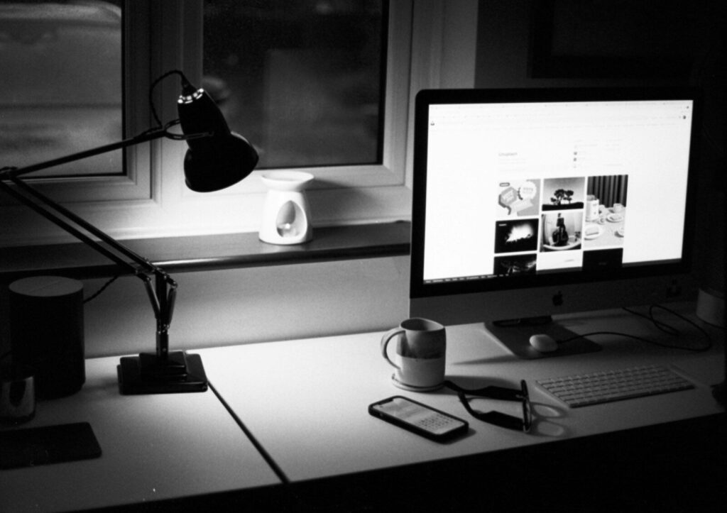 a desktop computer sitting on top of a desk